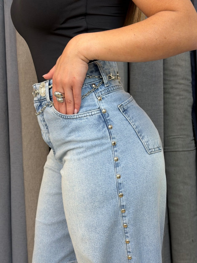 Calça Ballon azul clara