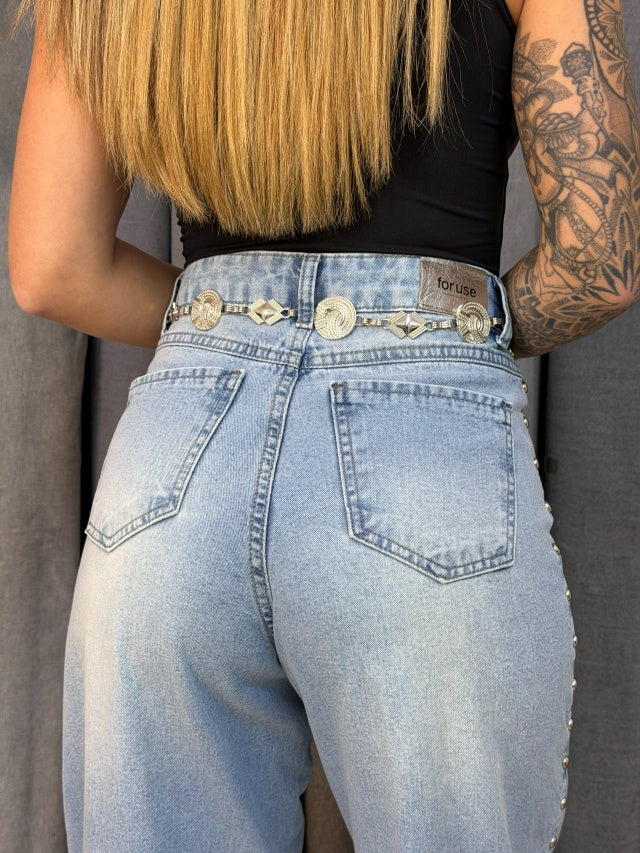 Calça Ballon azul clara