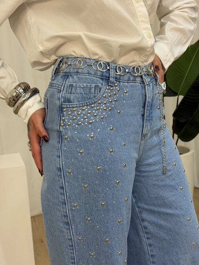 Calça wide leg jeans