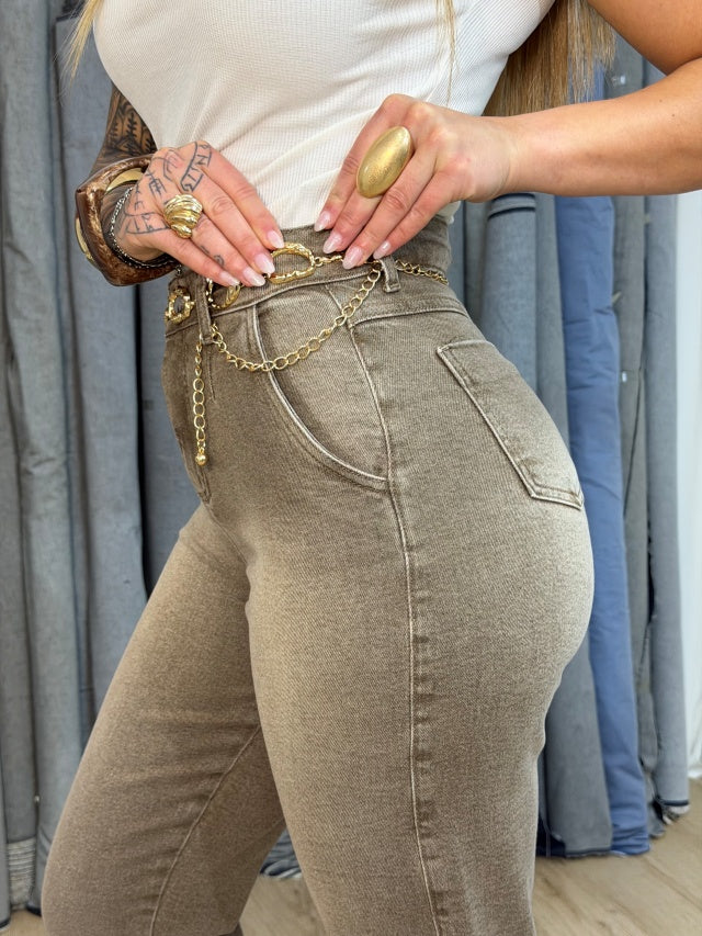 Calça Baggy Cor Caramelo