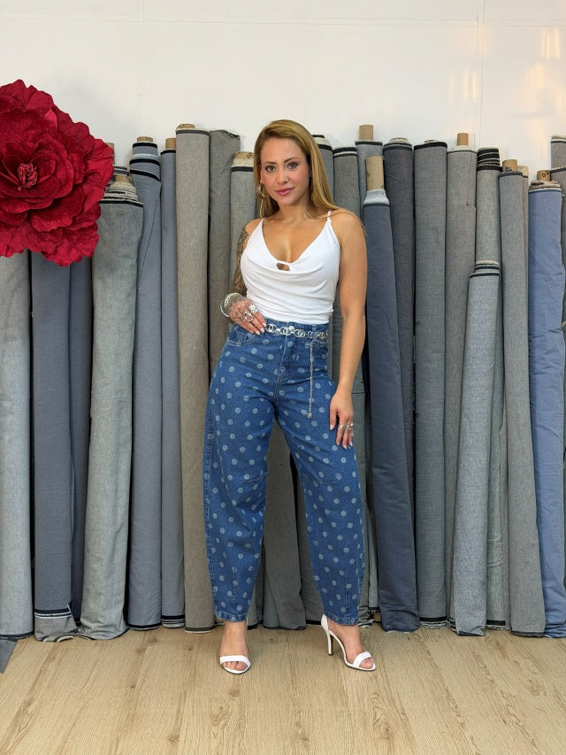 Calça Baggy Ballon Poa
