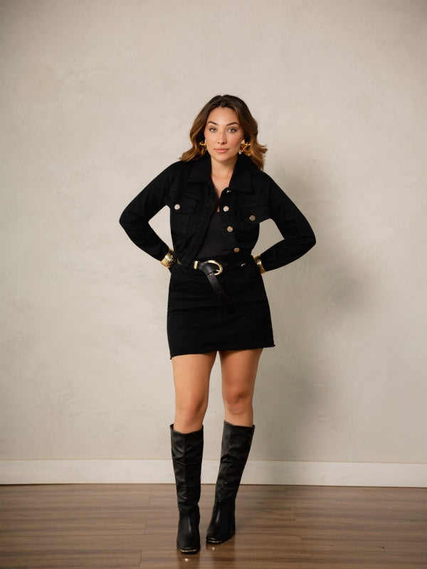 Jaqueta Cropped Preta