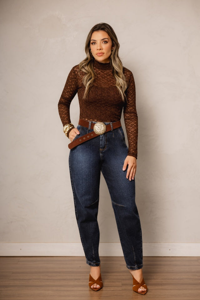 Calça Baggy Jeans Azul Escuro