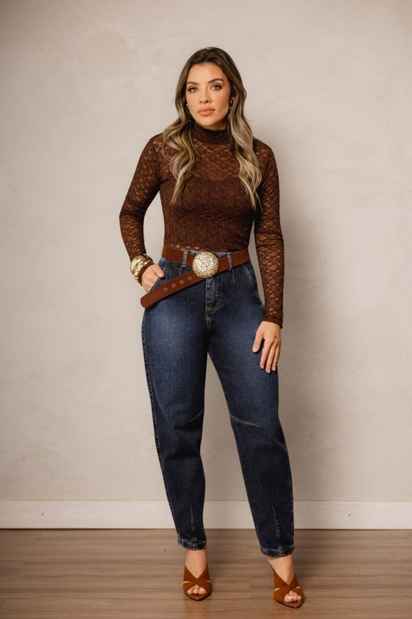 Calça Baggy Jeans Azul Escuro