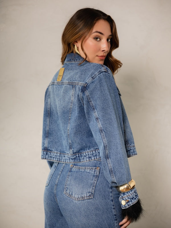 Jaqueta Jeans Cropped