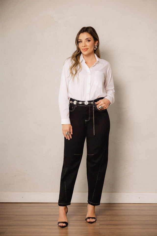 Calça Baggy Alfaiataria Preta