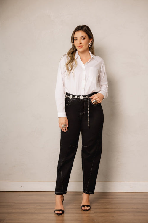 Calça Baggy Alfaiataria Preta