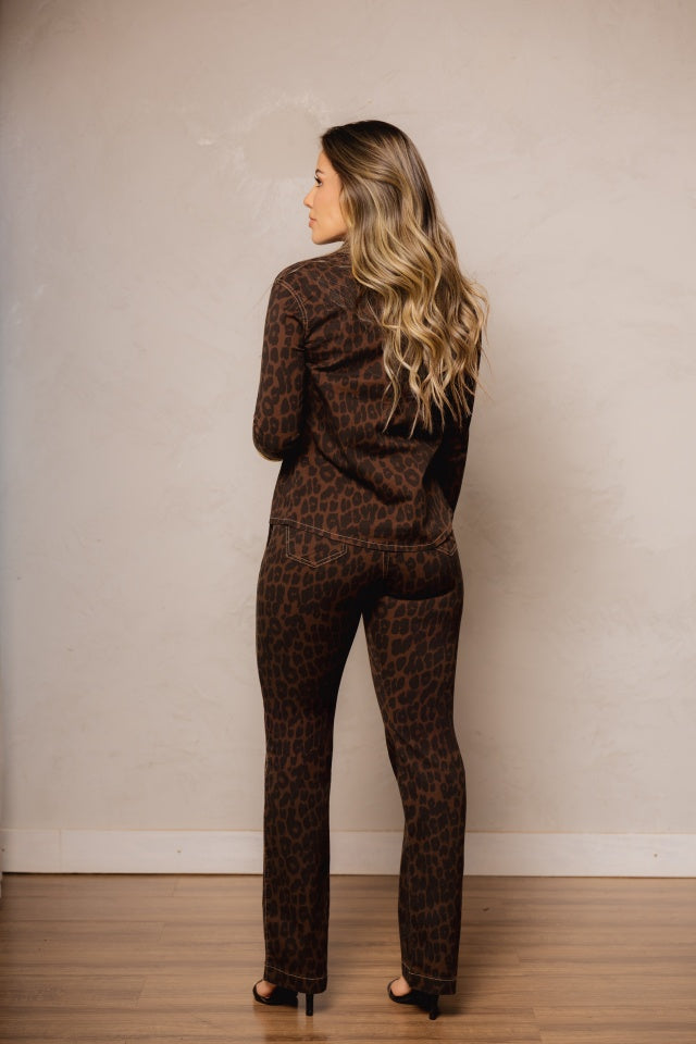 Calça Straight Animal Print