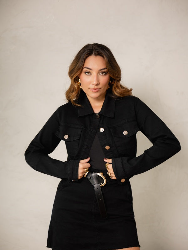 Jaqueta Cropped Preta