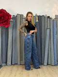 Calça straight Detalhes na Lateral