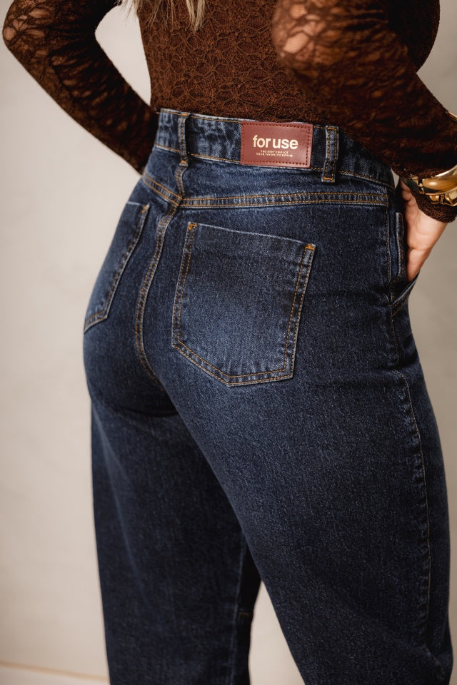 Calça Baggy Jeans Azul Escuro