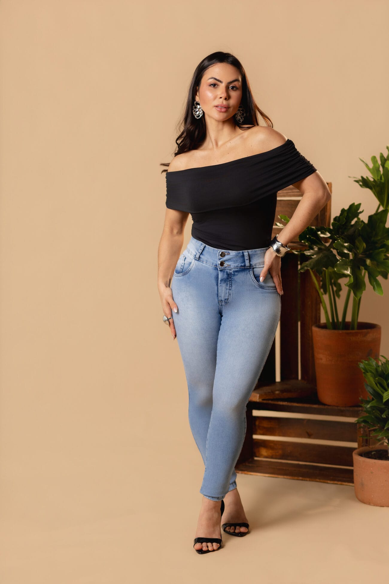 Calça Jeans Skinny Feminina Chapa Barriga - Imagem 5