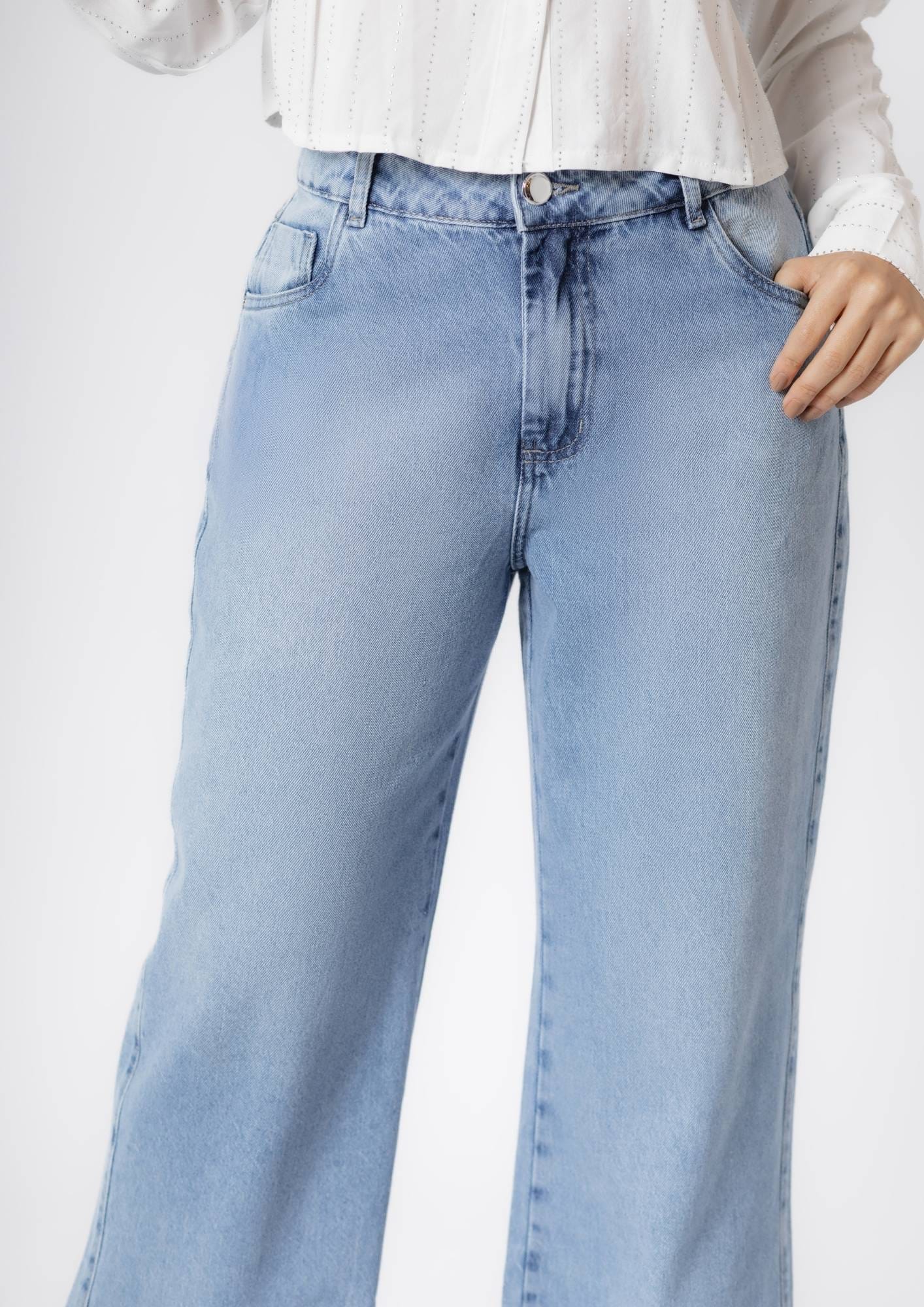 Calça Jeans Feminina Reta Cintura Alta - Imagem 2