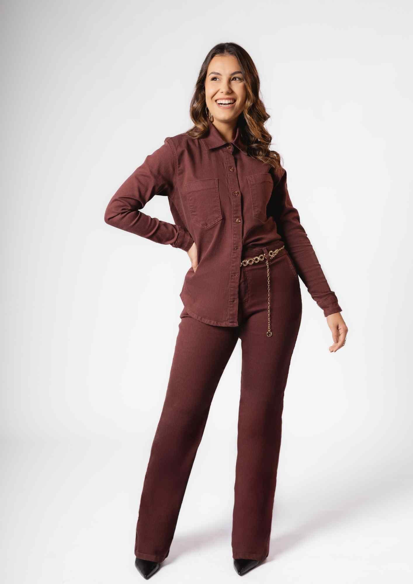 Camisa Feminina Manga Longa em Sarja  - Imagem 2