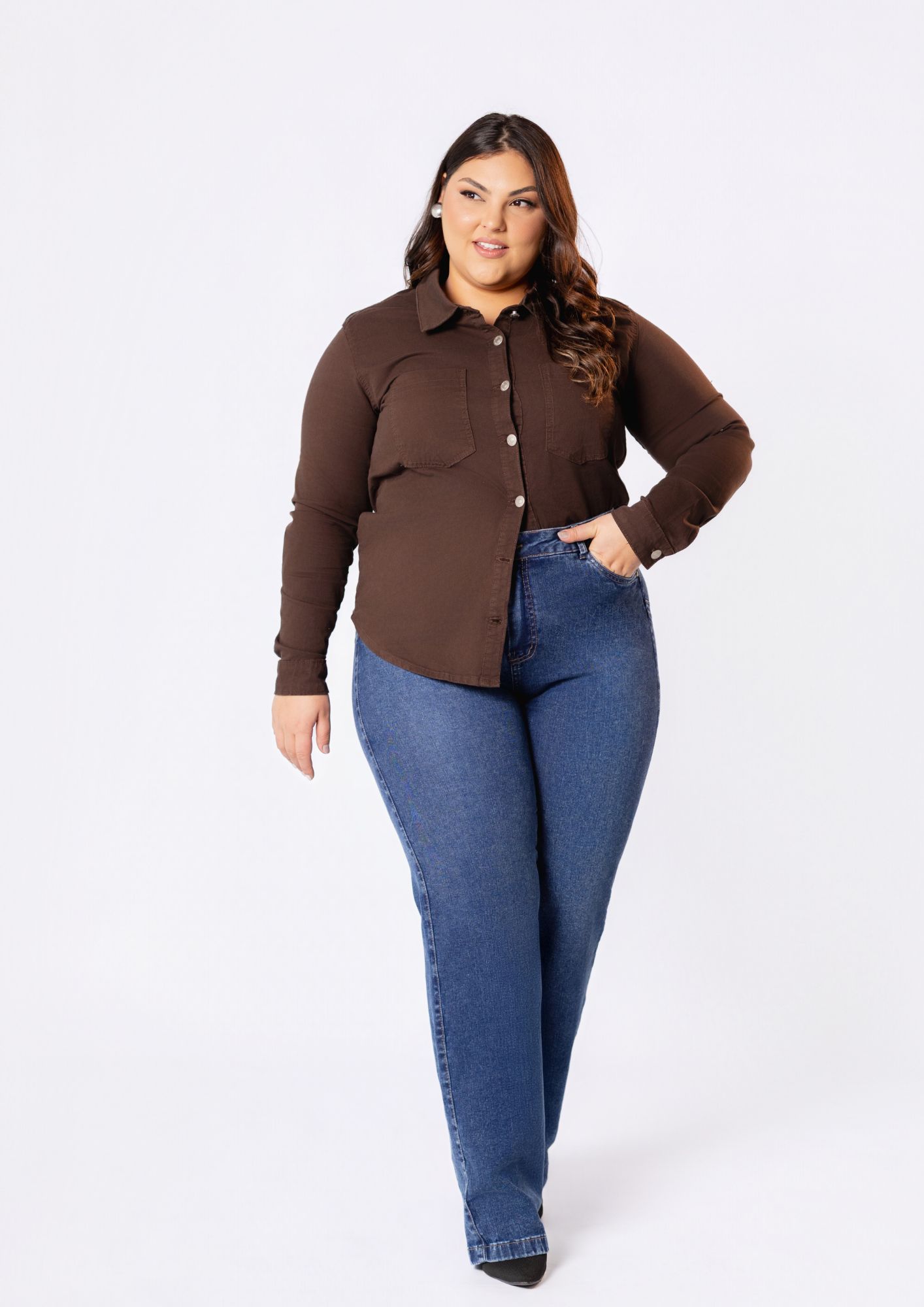 Calça Jeans Reta Cintura Alta