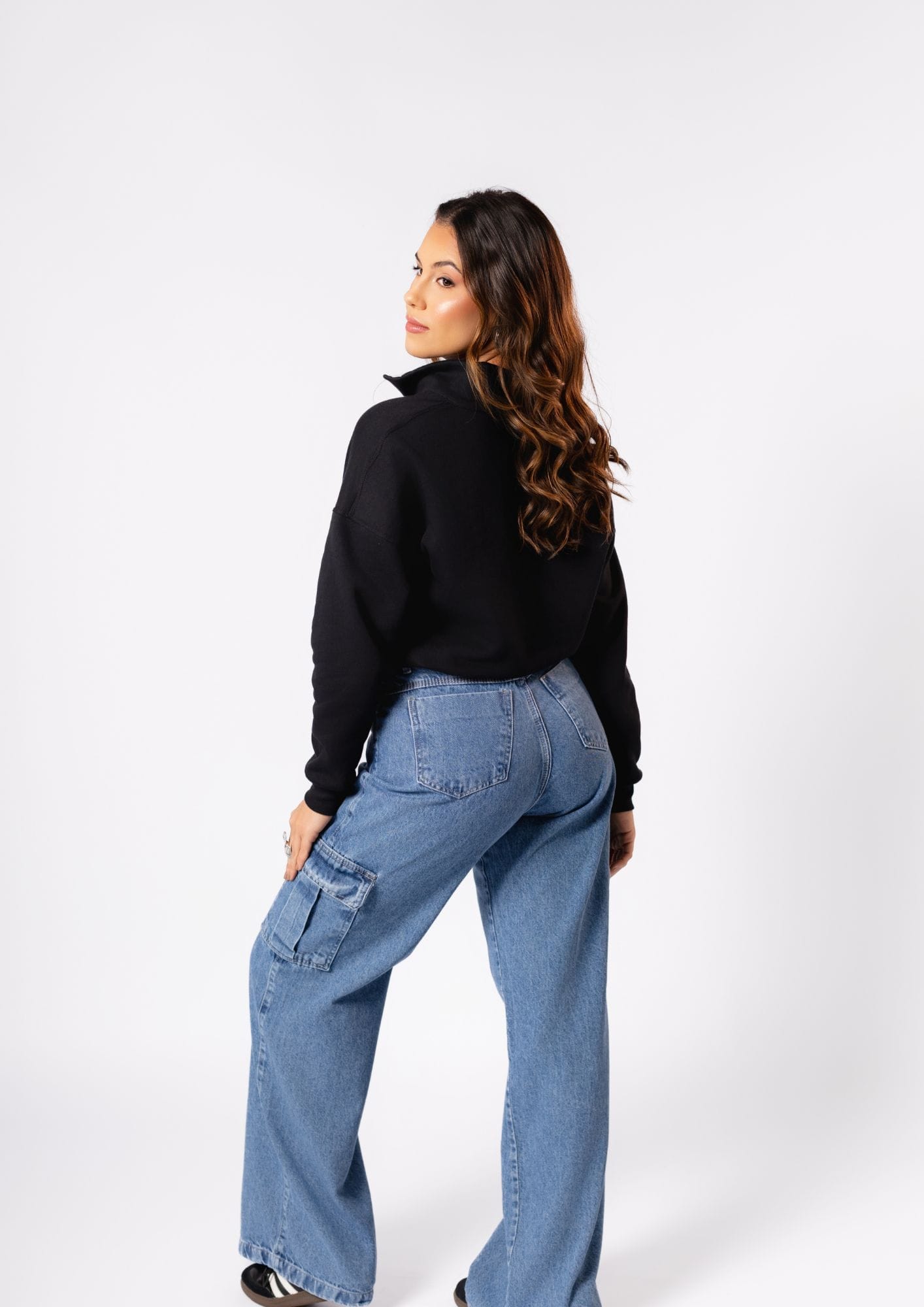 Calça Jeans Feminina Wide Leg Cargo  - Imagem 3