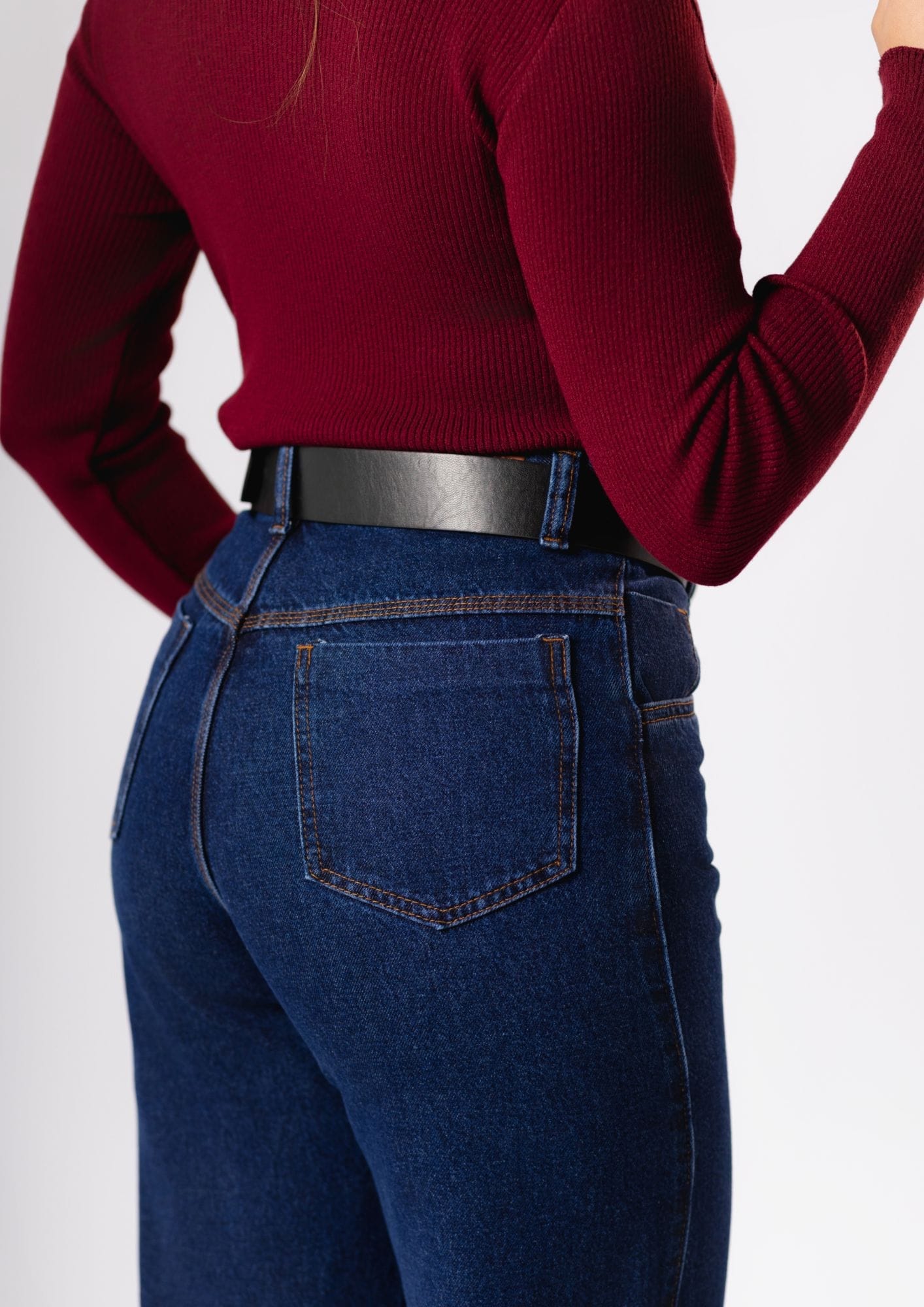 Calça Jeans Feminina Wide Leg Azul Escuro - Imagem 3