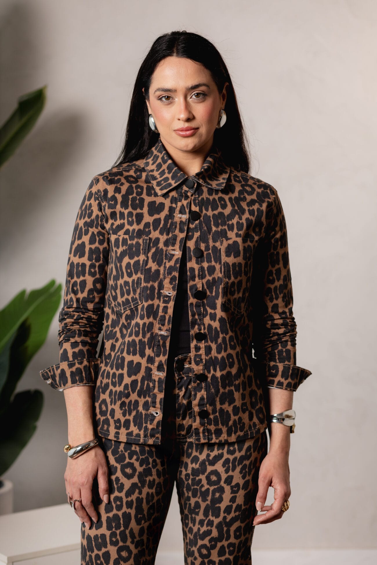 Camisa Sarja estampa Animal Print