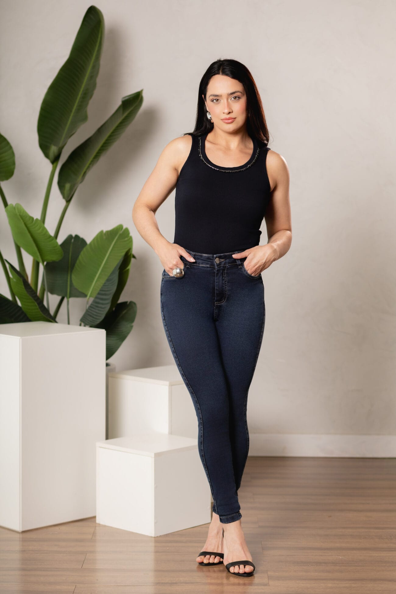 Calça Feminina Skinny Azul Escuro