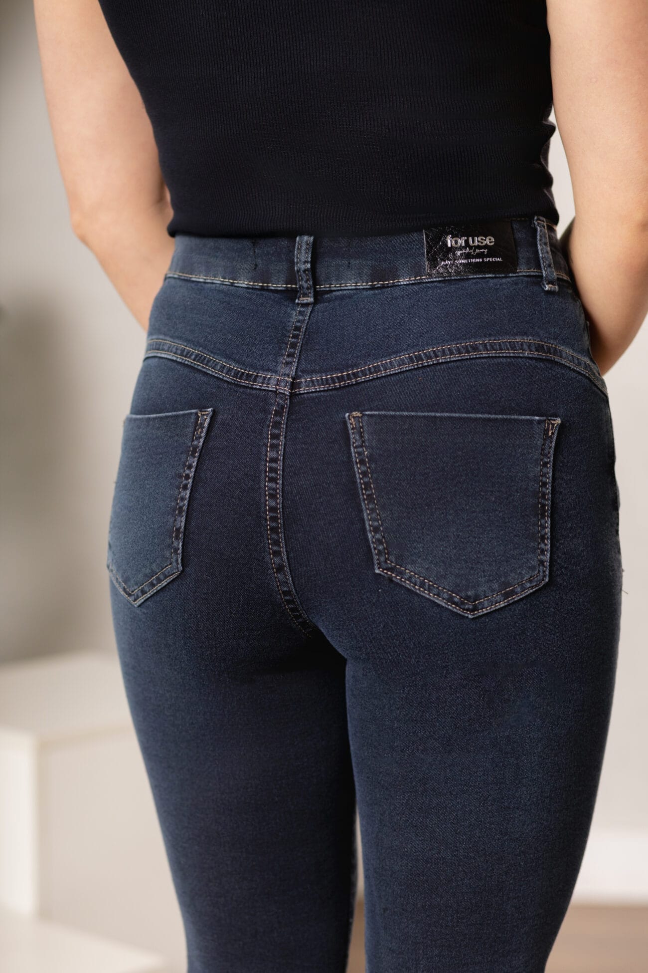 Calça Feminina Skinny Azul Escuro - Imagem 4