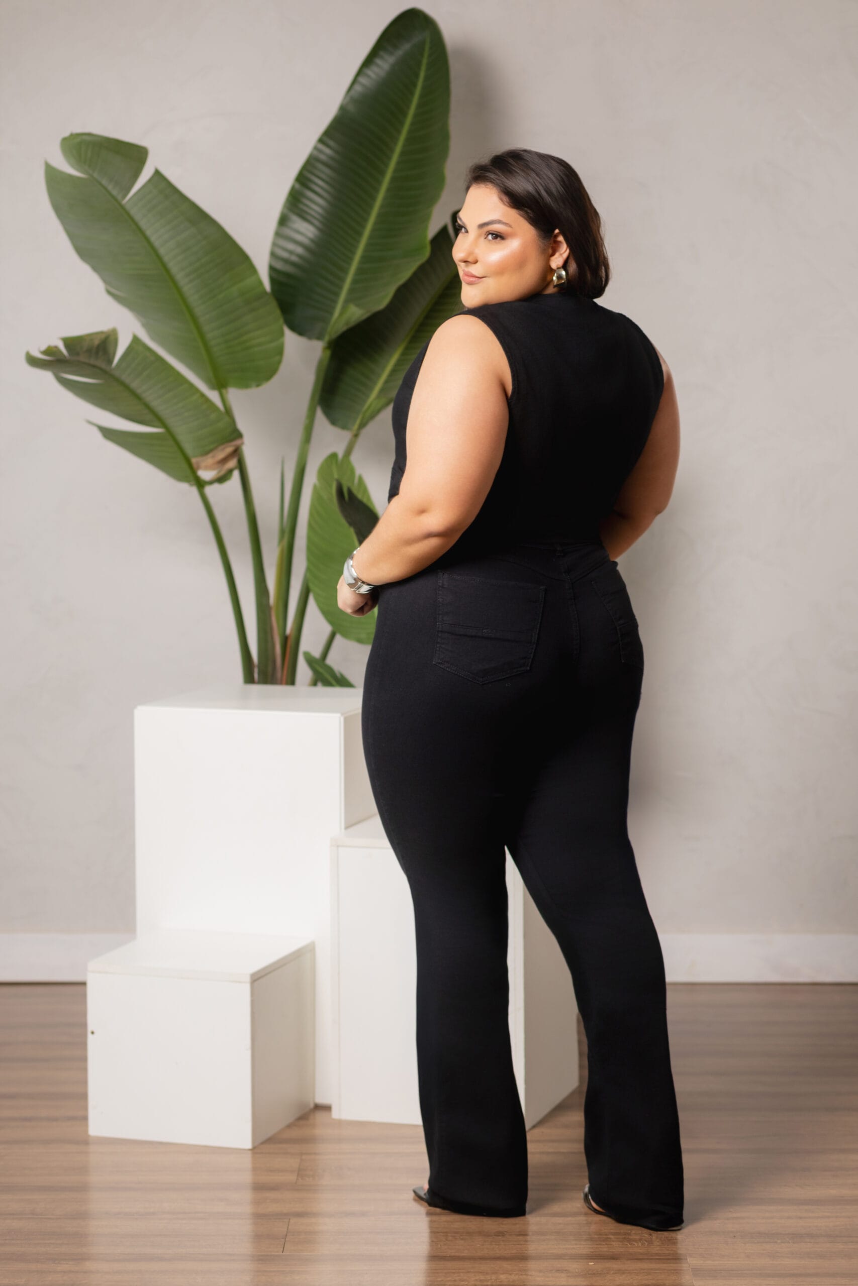 Calça Jeans Preta Plus Size Média - Imagem 3