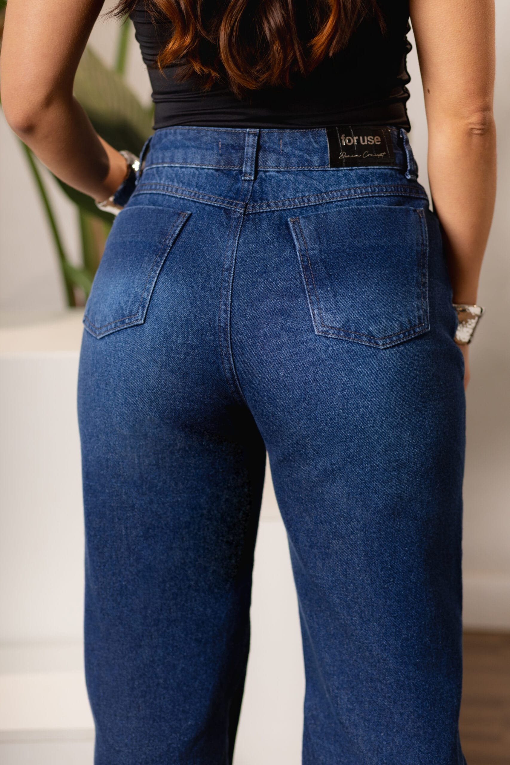 Calça Jeans Reta Feminina Azul Escuro - Imagem 5