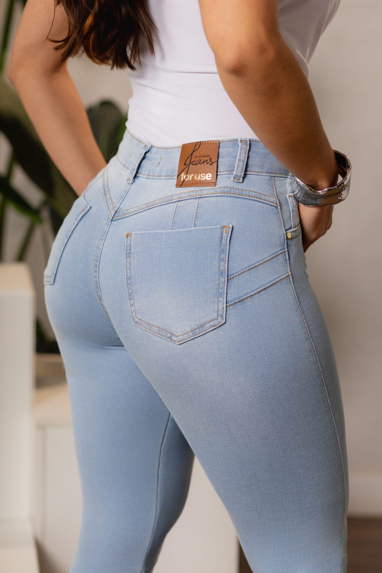 Calça Jeans Skinny Azul Claro - Imagem 4