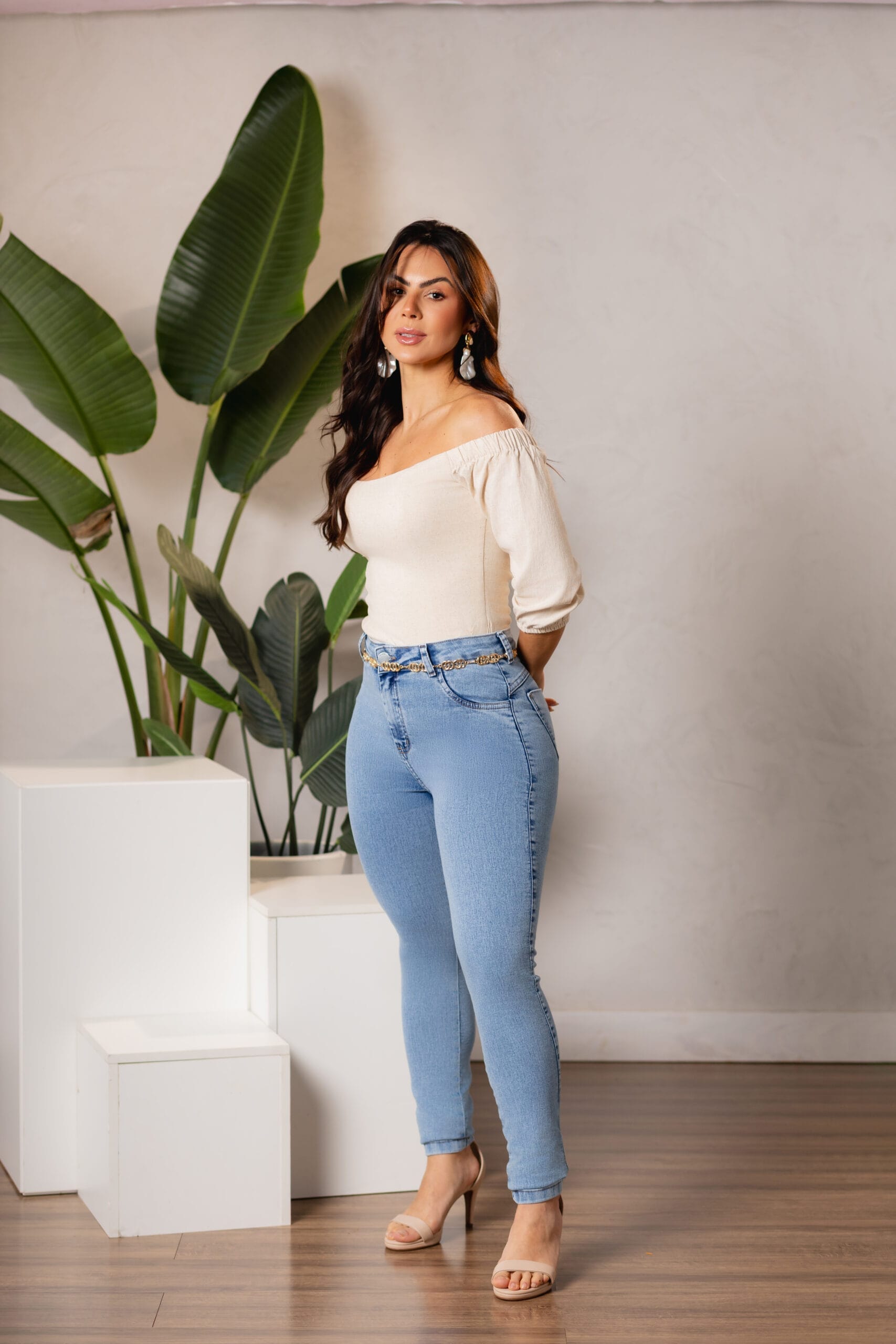 Calça Jeans Feminina Skinny Cintura Alta