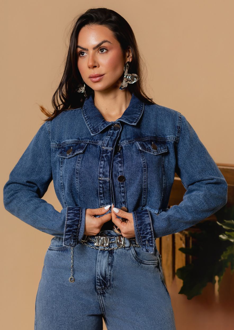 Jaqueta Jeans Cropped