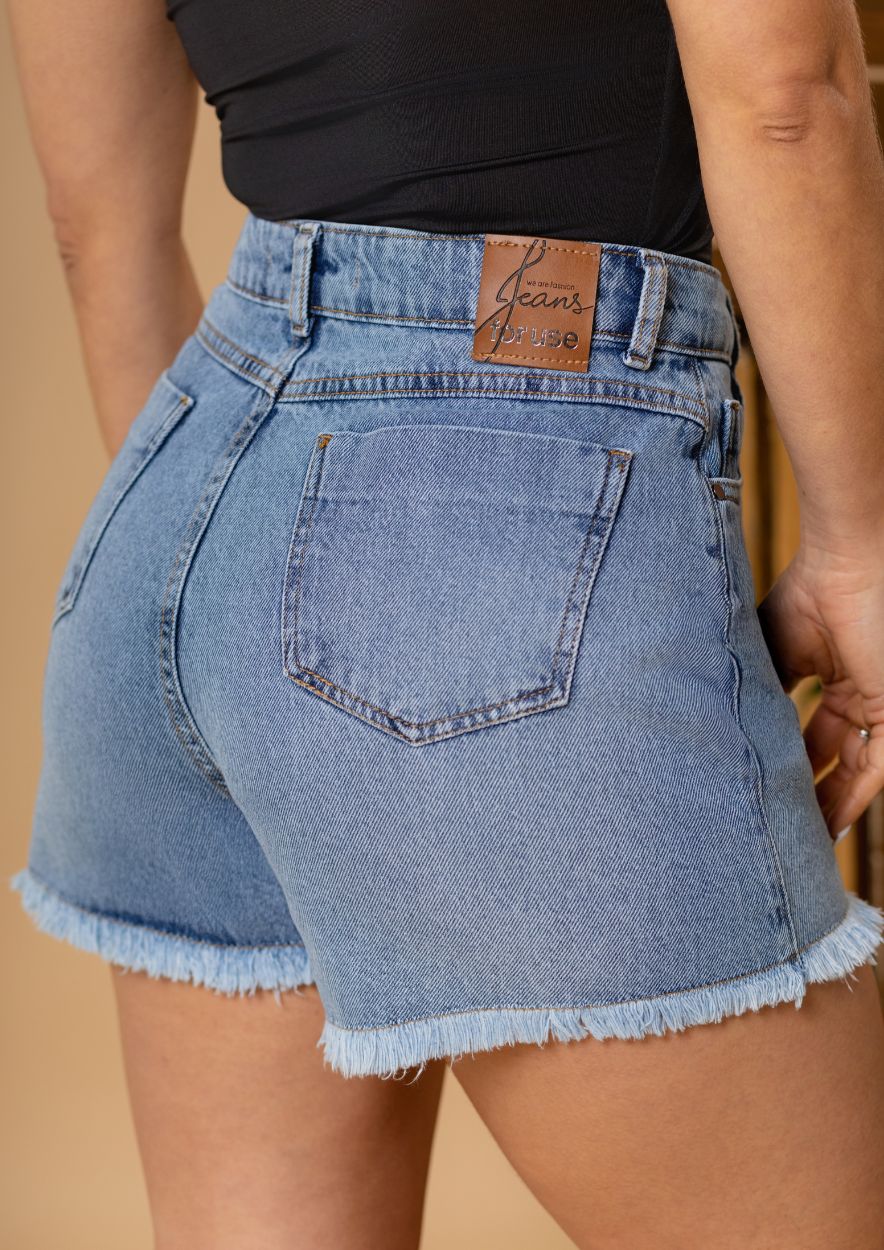 Short Mom Jeans com Barra Desfiada - Imagem 3