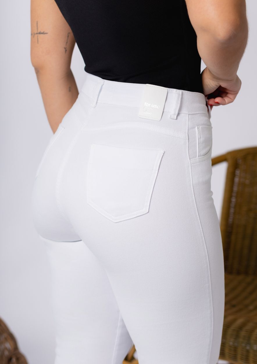 Calça Jeans Reta Branca - Imagem 3