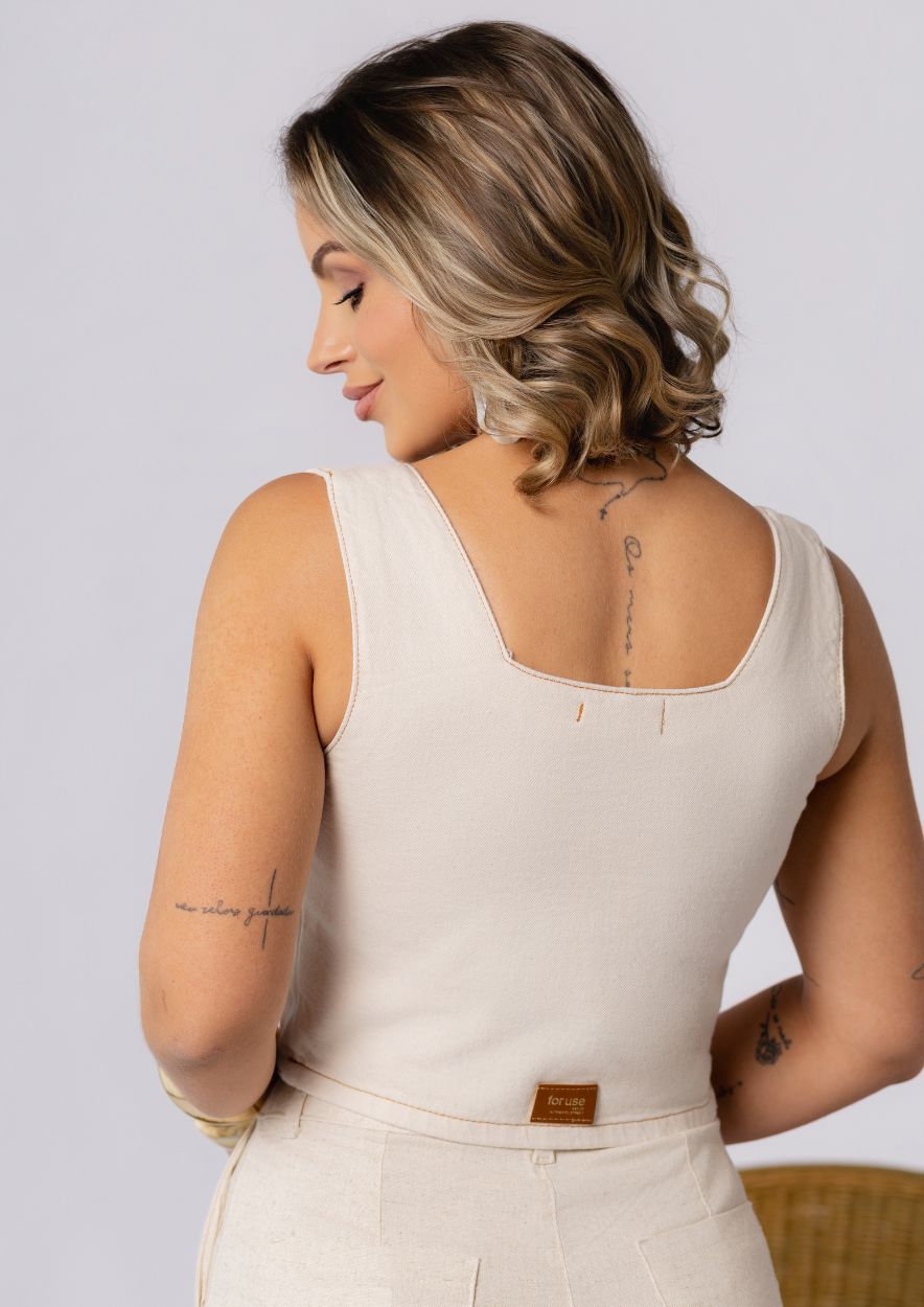 Colete Feminino Bege - Imagem 2