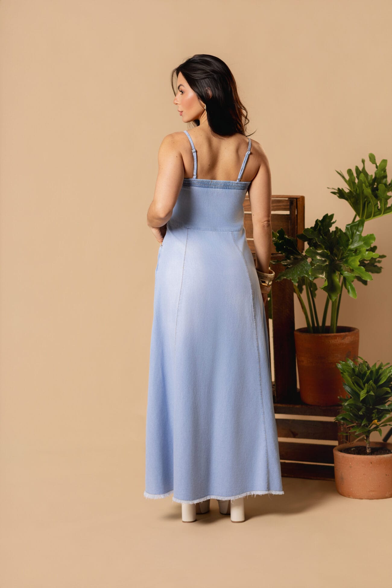 Vestido Jeans Longo - Imagem 4