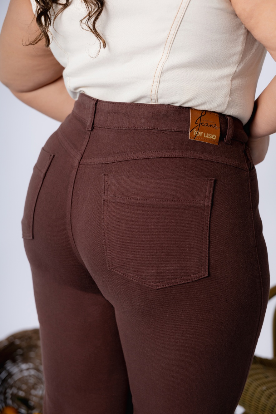 Calça Baggy Plus Size Marrom - Imagem 5
