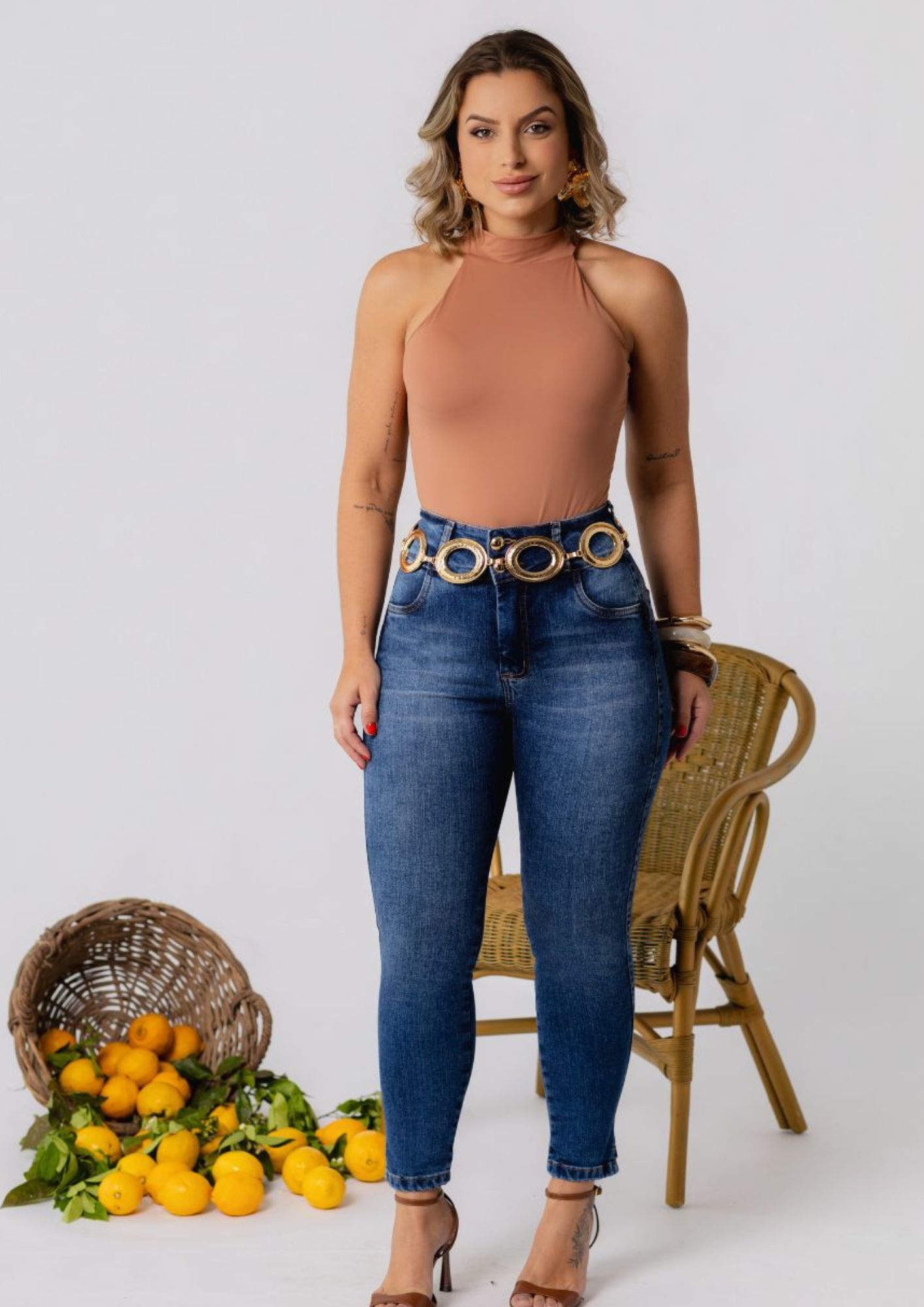 Calça Midi Pant modeladora Cintura Alta