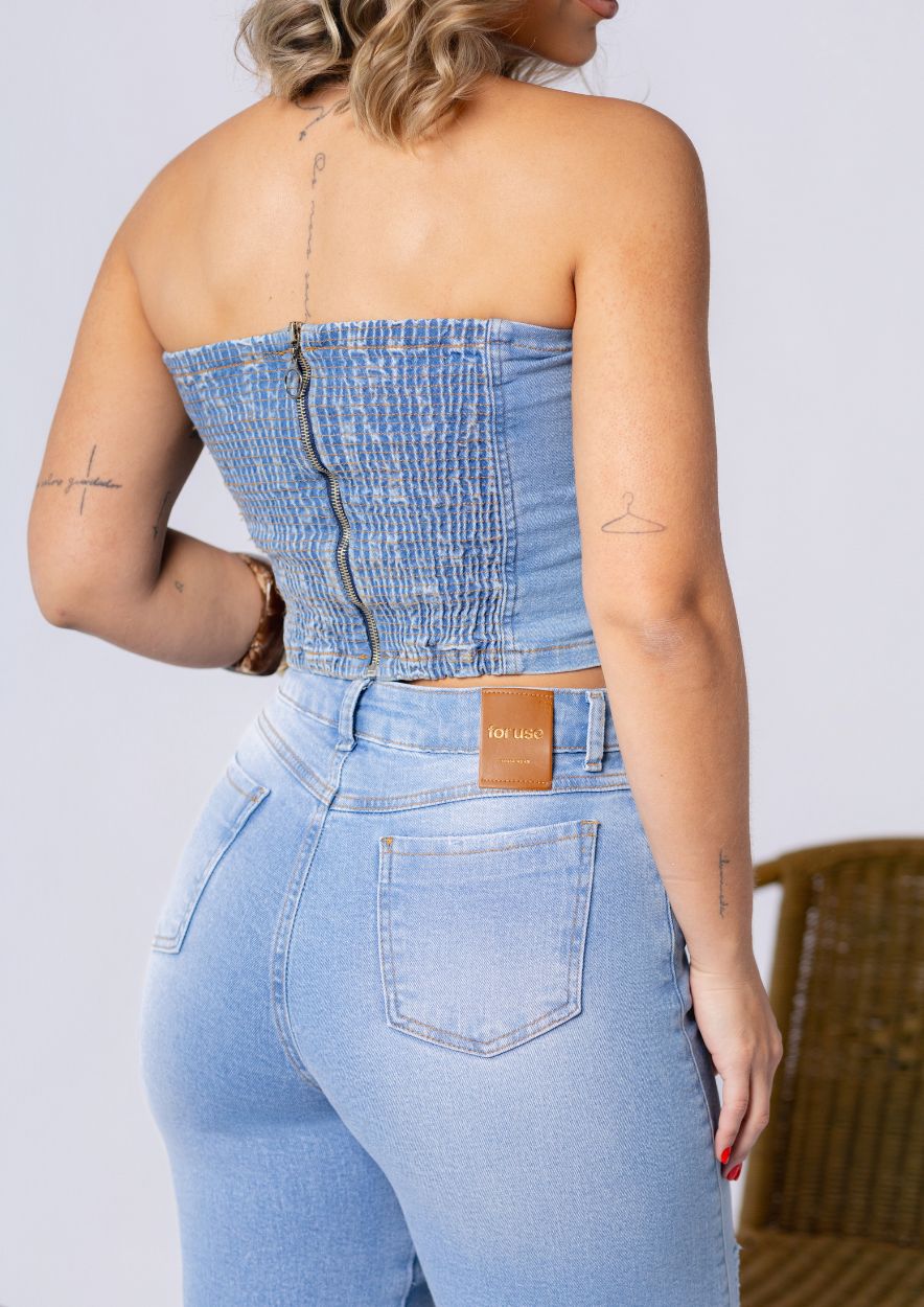 Top Croopd Jeans com Zíper Traseiro - Imagem 2
