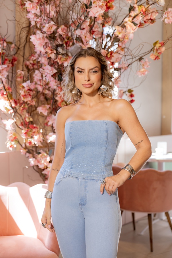 Top Jeans Tomara que Caia com Strass - Imagem 7