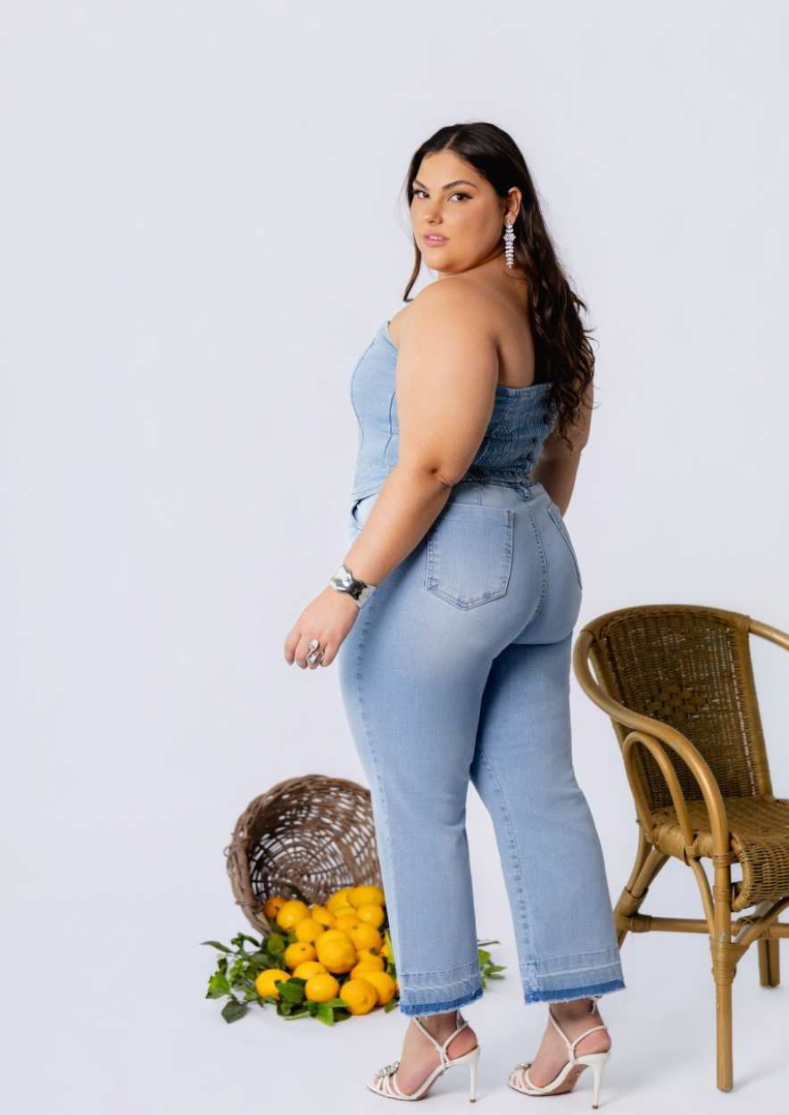 Midi pant Reta com Detalhe na Barra - Imagem 4