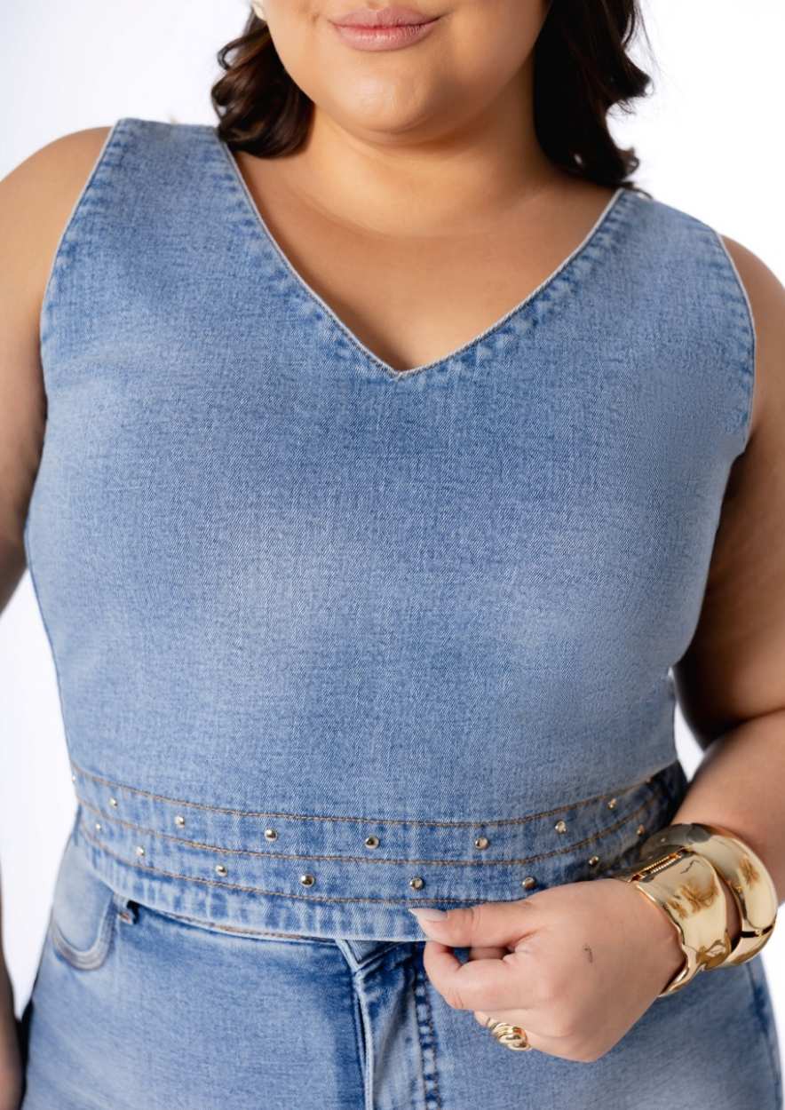 Top Cropped Com Detalhes - Imagem 5