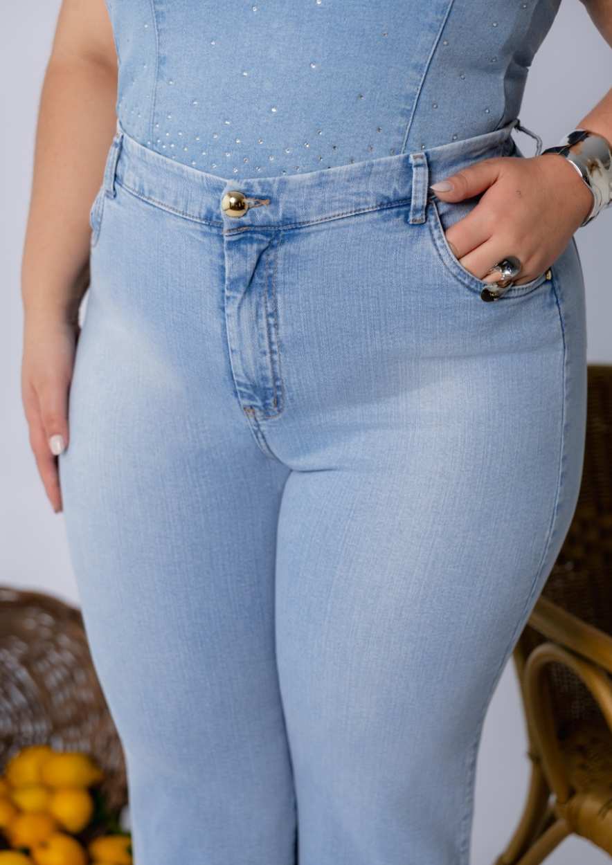 Midi pant Reta com Detalhe na Barra - Imagem 3