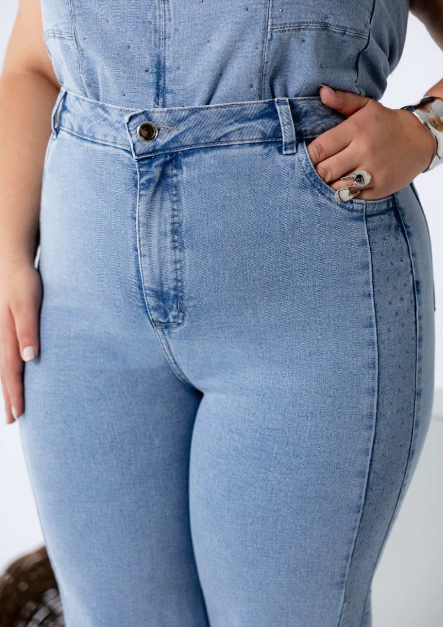 Calça Wide Leg Plus Size Detalhe na Lateral - Imagem 2